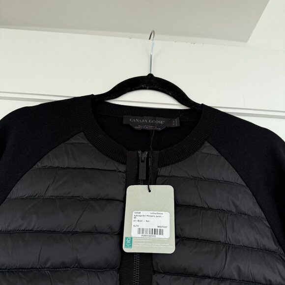 NWT Canada Goose Hybridge Knit Packable Jacket Black Down Filled Quilted Panels - Picture 6 of 8